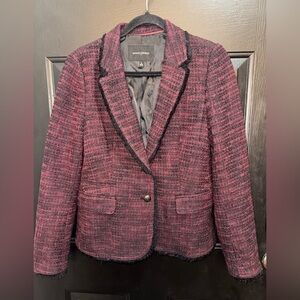 Banana Republic burgundy and black Tweed Blazer